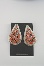 Red Corral Earrings Navajo