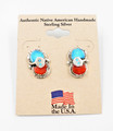 Turquoise Coral Stud Earrings by Effie Calavaza