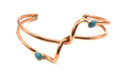 Native American Navajo Copper & Turquoise Bracelet Double Stackable