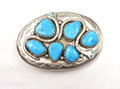 Effie Calavaza  Zuni Sterling Silver Turquoise Snake Belt Buckle 