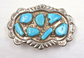 Navajo Handmade Kingman Turquoise Sterling Silver 