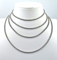 Navajo Pearl 4 mm oxidized Sterling Silver Size  20" Long