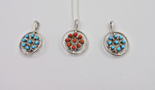 Zun Sterling Silver Turquoise Coral Pendant