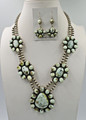 Palomino Turquoise Squash Blossom Necklace Earrings Set