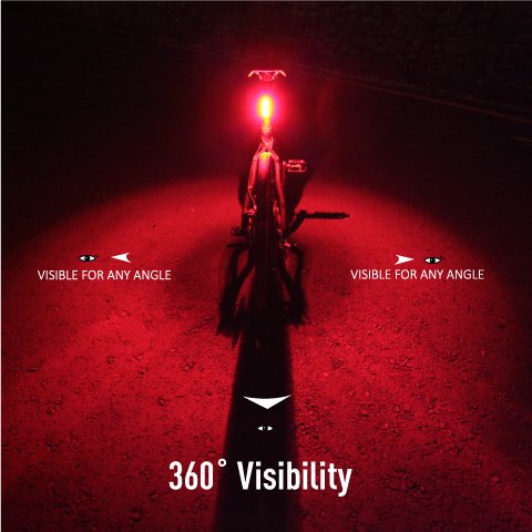 Rear 360° LED Light Lamp GUEE Inox Mini-R Bike Bicycle Cycling USB Tail 