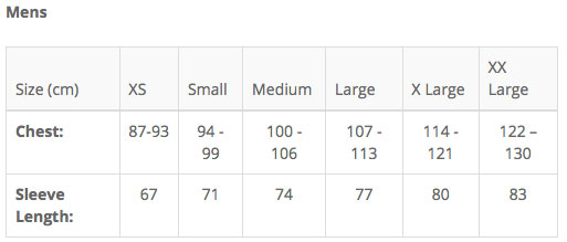 Proviz Mens Size Guide