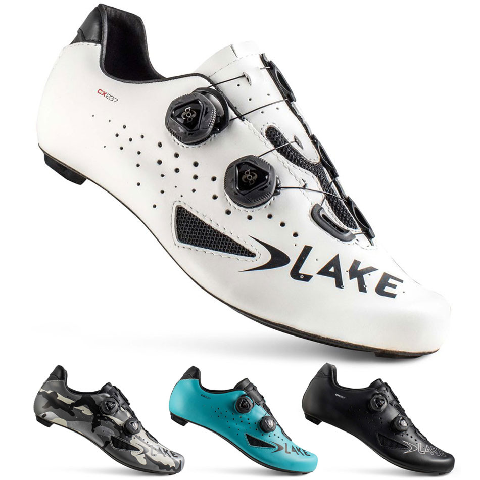 Lake CX237 Road Cycling Shoes | Black, Blue, Camo, White