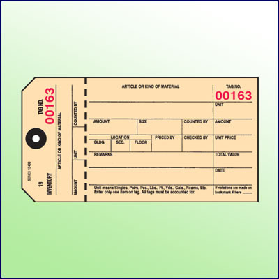 Inventory Control Tag (Manila) - Kenmore Label & Tag
