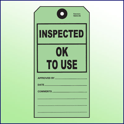 Inspected-OK to Use Tag - Kenmore Label & Tag