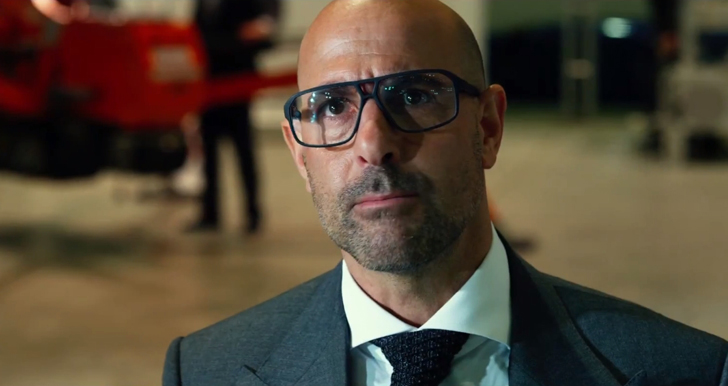 Stanley Tucci wearing MYKITA MYLON PANTARA in Transformers