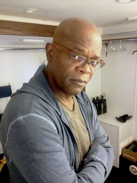 Samuel Jackson wearing Gold & Wood B13 Eyeglasses