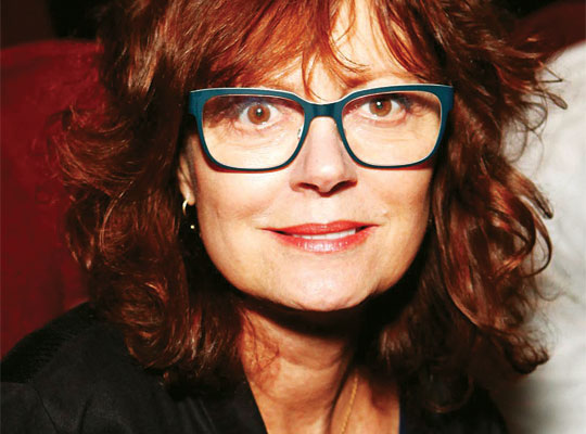 frame size glasses on wearing eyeglasses Bevel Susan Sarandon Outback