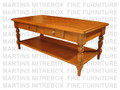 Maple Country Lane Coffee Table With 2 Drawers And Shelf 24''D x 48''W x 19''H