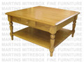 Maple Country Lane Coffee Table With 2 Drawers And Shelf 36''D x 36''W x 19''H