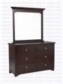 Oak Montana Dresser 6 Drawers 18''D x 36''H x 54''W