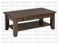 Maple Rough Cut Coffee Table With 2 Drawers And Shelf  23''D x 47''W x 19''H