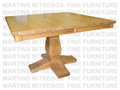 Wormy Maple Barcelona Single Pedestal 36''D x 36''W x 30''H Square Solid Top Table 1'' Thick Top