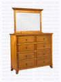 Maple Bourbon Dresser 8 Drawers 18''D x 46''H x 54''W