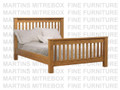 Oak Double Country Lane Slat Bed With 48" Headboard and a 30" Footboard
