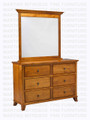 Oak Bourbon Dresser 6 Drawers 18''D x 36''H x 54''W