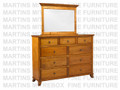 Oak Bourbon Dresser 9 Drawers 18''D x 46''H x 64''W