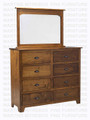 Pine Lakeview Dresser 8 Drawers 18''D x 46''H x 54''W