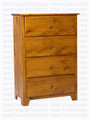 Maple Havelock Chest of Drawers 18''D x 34''W x 50''H With 4 Drawers