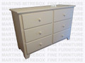 Pine Havelock Dresser 18''D x 36''H x 54''W With 6 Drawers