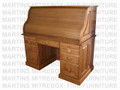 Oak Double Pedestal Roll - Top Desk Finished In Goudy Light Walnut W231
