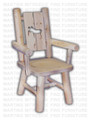 Pine Sherwood Moose Style Chair With Arms