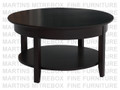 Oak Demi-Lume Round Condo Coffee Table 30''D x 30''W x 19''H With Shelf