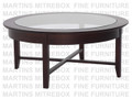 Oak Demi-Lume Round Condo Coffee Table 30''D x 30''W x 19''H With Glass Top