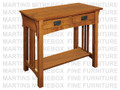 Maple Spindle Mission Hall Table 34''W x 30''H x 16''D With 2 Drawers