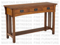 Maple Spindle Mission Hall Table 48''W x 30''H x 16''D With 3 Drawers