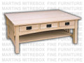 Pine Spindle Mission Coffee Table 48''W x 18''H x 24''D With 3 Drawers