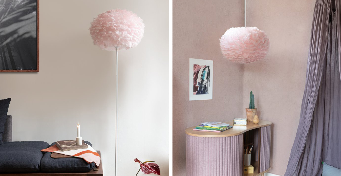 Umage Eos Light Rose (Pink) Feather Shade Lifestyle