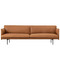 Muuto Outline 3 Seater Sofa - Silk Leather Cognac