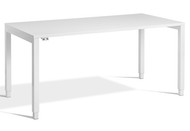 QUICK SHIP Crown Sit Stand Desk - White Top - White Frame