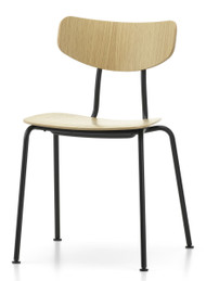 Vitra Moca Chair Natural Oak / Powder-Coated Base - Front Angle View