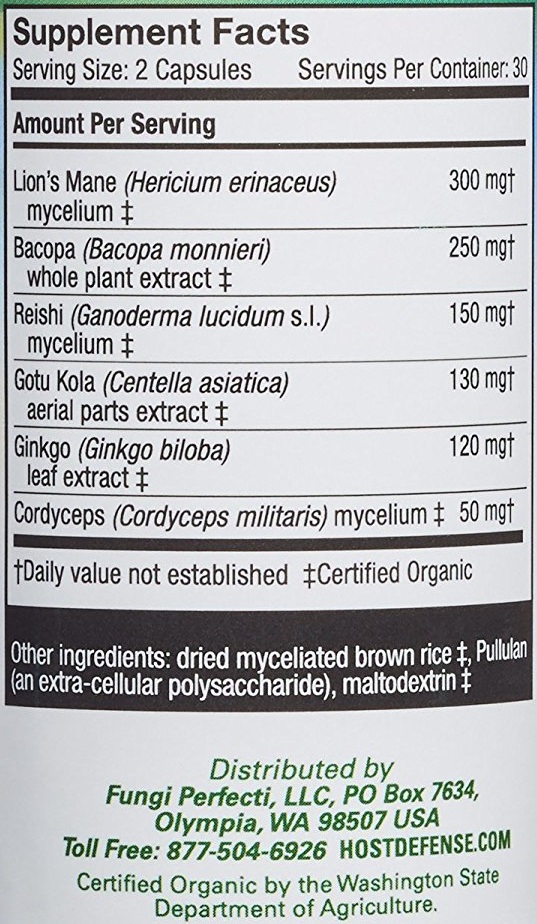 HOST DEFENSE MycoBotanicals Brain - 60 Vcaps