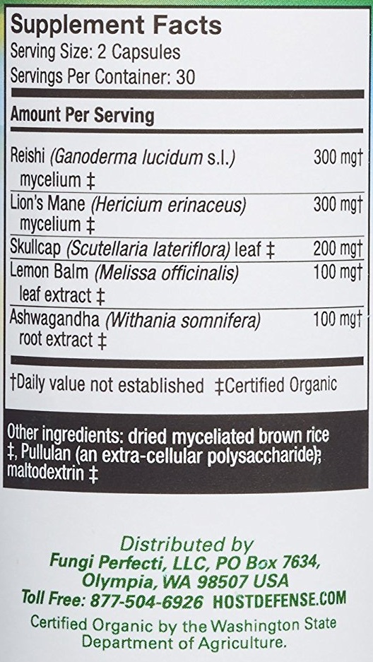 HOST DEFENSE MycoBotanicals Stress Free - 60 Vcaps