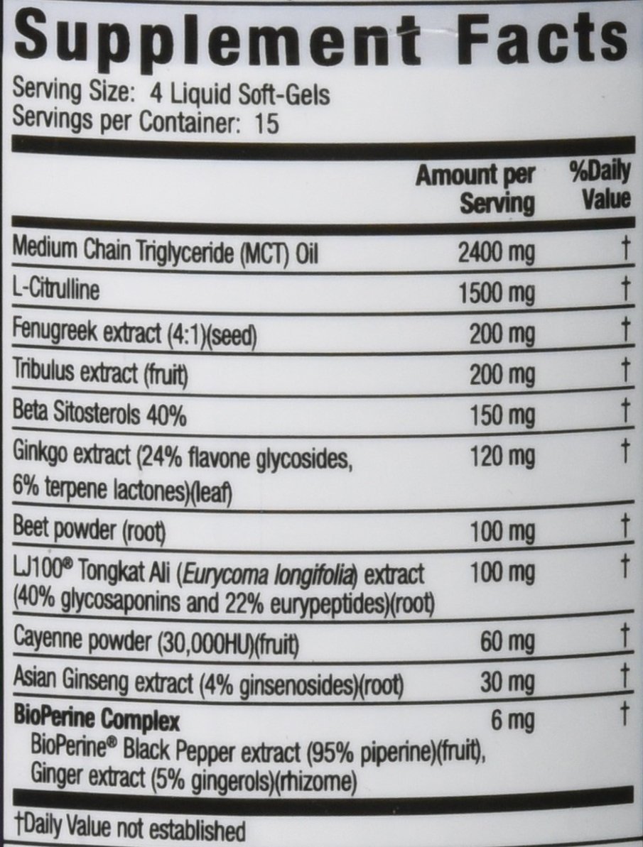 Irwin Naturals Testosterone UP RED 60 SG Supplement Facts