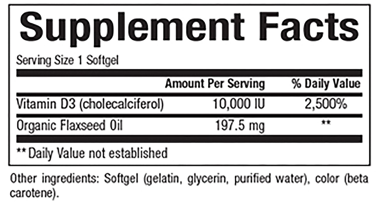 Natural Factors Vitamin D3 10000 IU 120 SG
