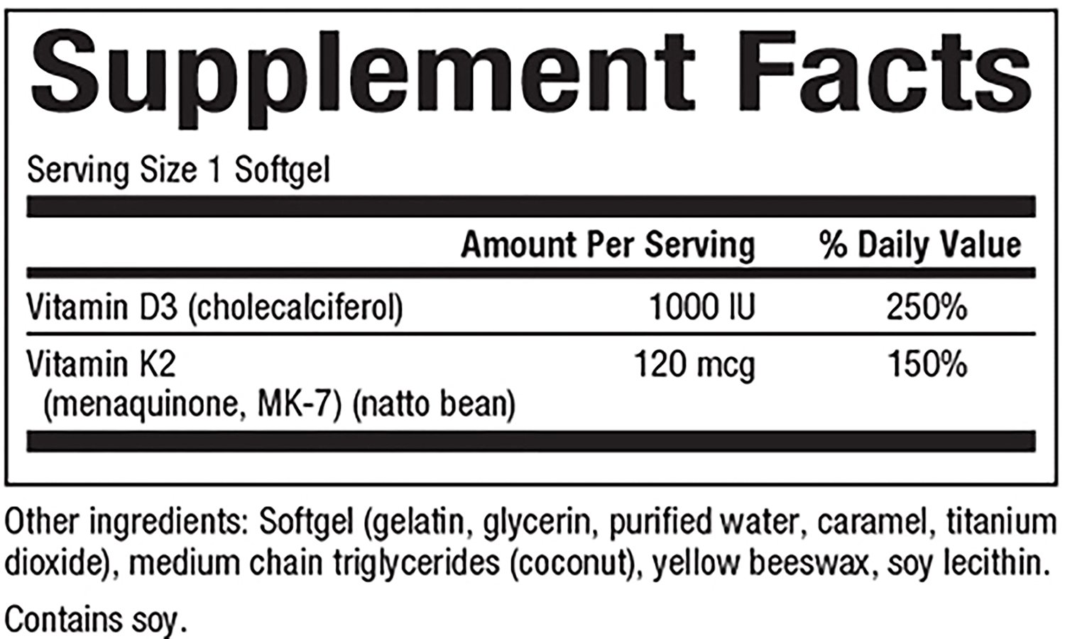 Natural Factors Vitamin K & D 60 SG