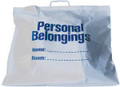 NEW WORLD IMPORTS PERSONAL BELONGINGS BAG Belongings Bag with Handle, 18½" x 20", White Bag with Blue Imprint, 250/cs SPECIAL OFFER! SEE BELOW!! $K2/CASE
