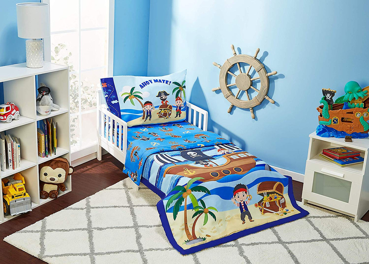 Everyday Kids 4 Piece Toddler Bedding Set Pirates Treasure