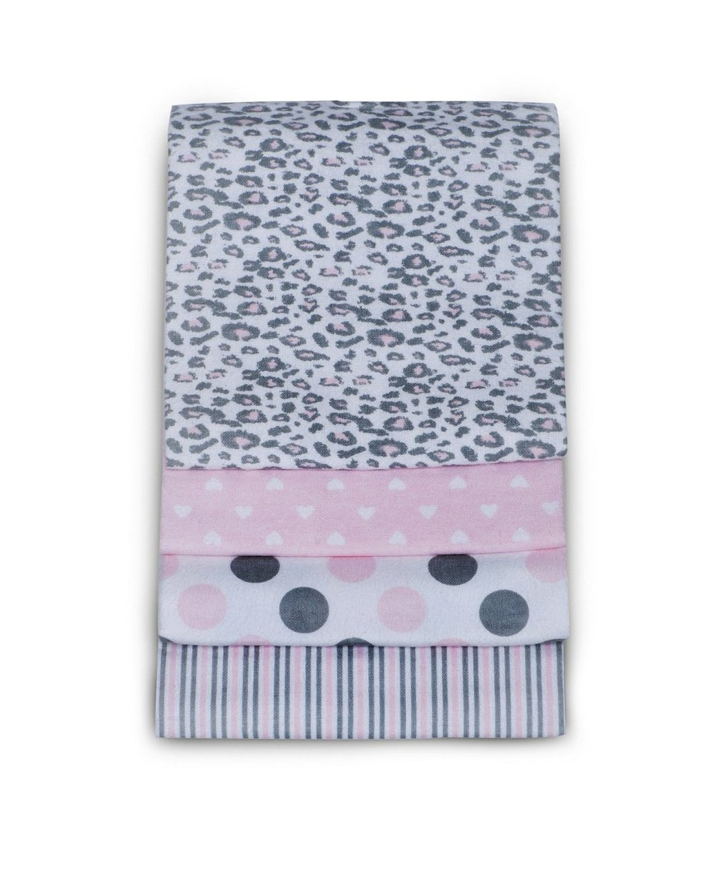 Carter's 4 Pack Wrap Me Up Receiving Blanket, Pink Cheetah