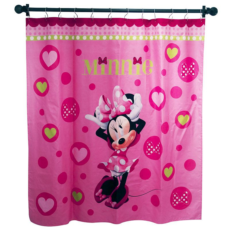 Disney Minnie Mouse Bowtique Fabric Shower Curtain Kids Whs