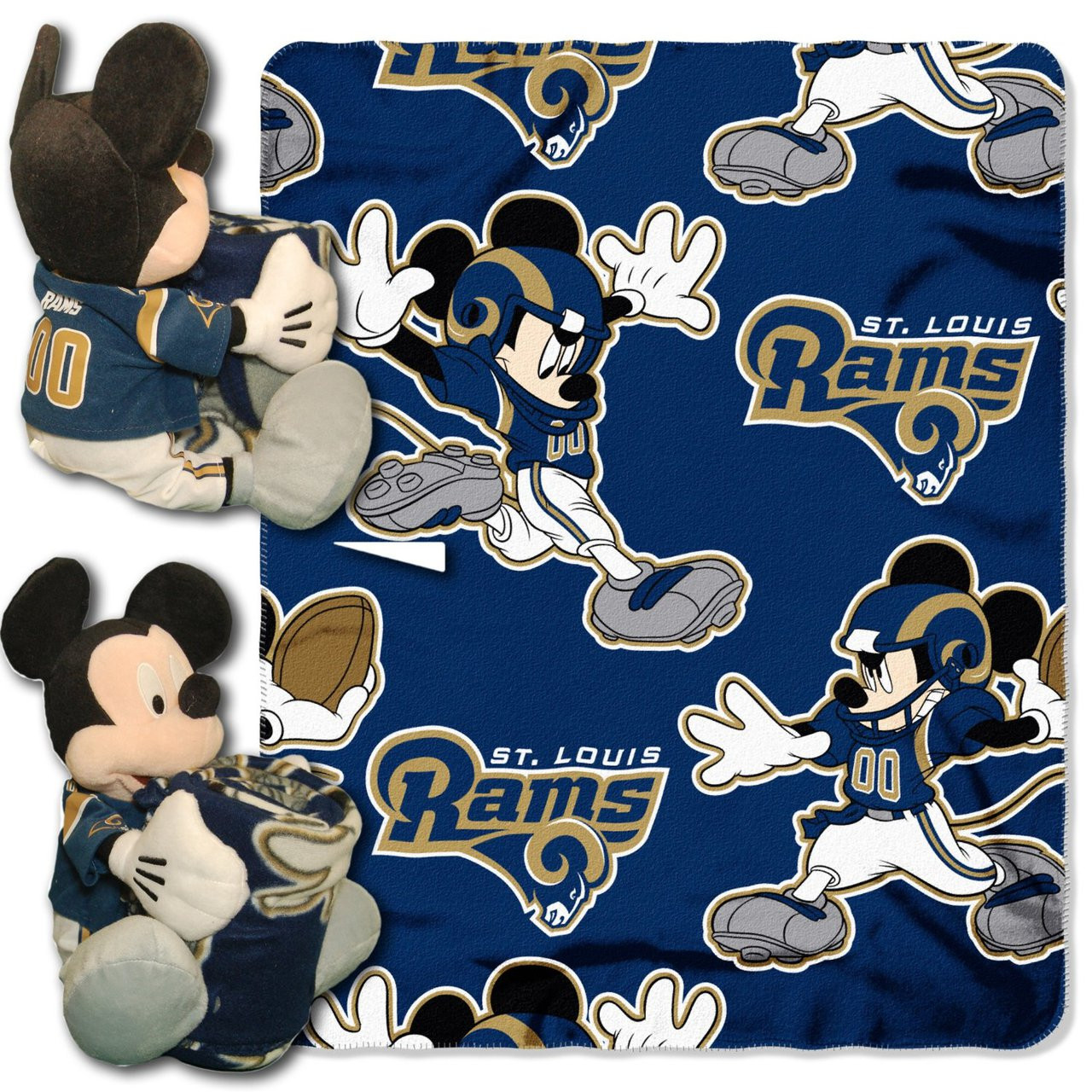 NFL St. Louis Rams Mickey Mouse Pillow with Fleece Throw ...