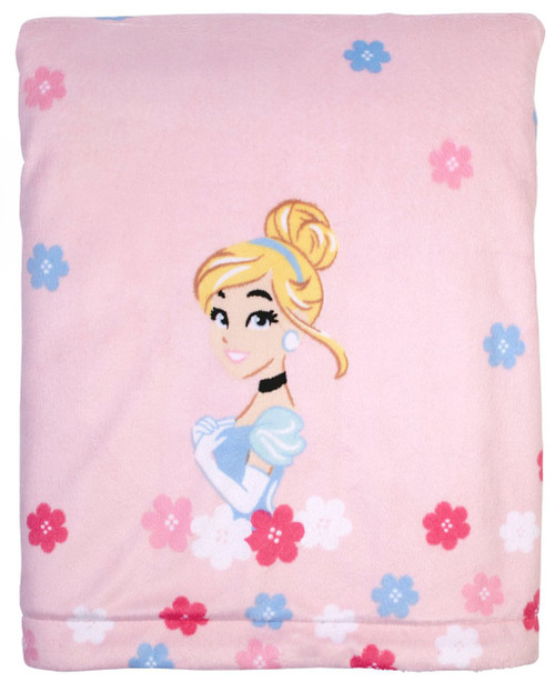 disney princess cinderella velboa plush blanket w coral fleece back